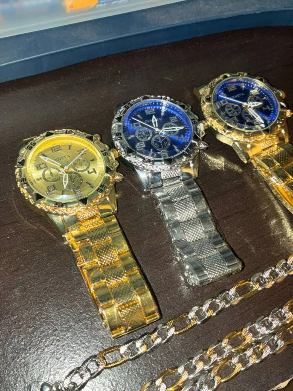 Jewelry Bundle - 3 Geneva Watches + Chain and Bracelet - New